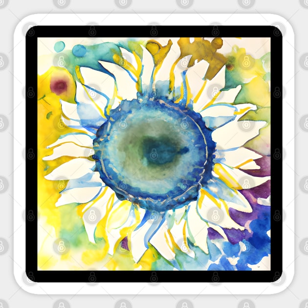 Sunflower Tie-Dye Watercolor Sticker by KayBee Gift Shop